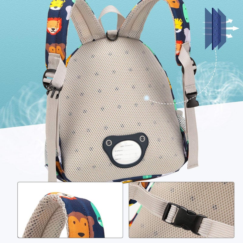 willikiva 3D Dinosaur Backpack Toddler Backpacks for Boys and Girls Kids Backpack Waterproof Preschool Safety Harness Leash (Grey) - Image 5